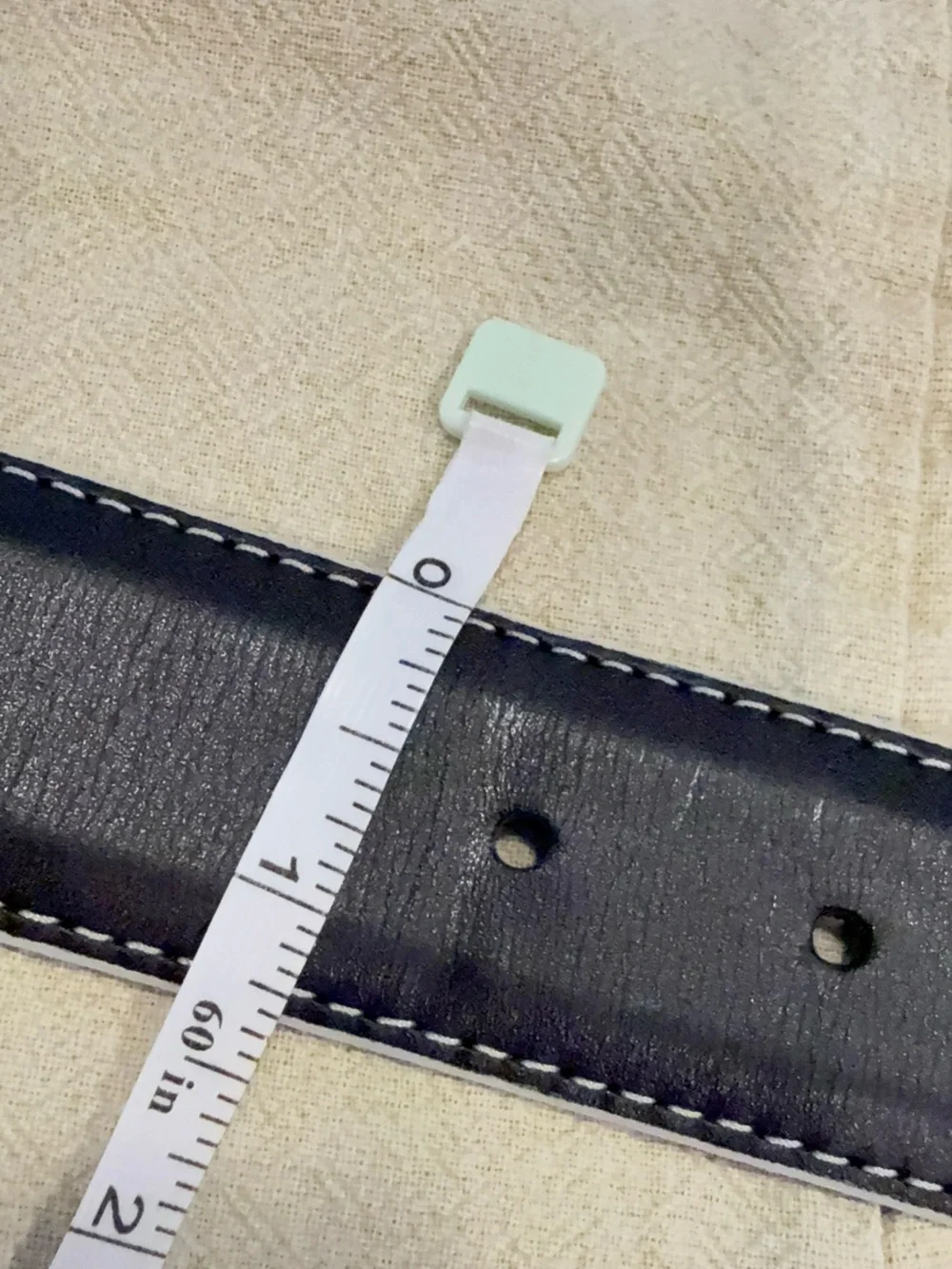 Remu Tulliani calfskin leather monochrome black white belt 44”